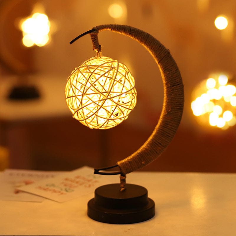 4U Light Warm White / Battery models / Round ball Led Moon Light Wrought Iron Ornament Light Star Shape Copper Wire Light Decorative Light USB Battery