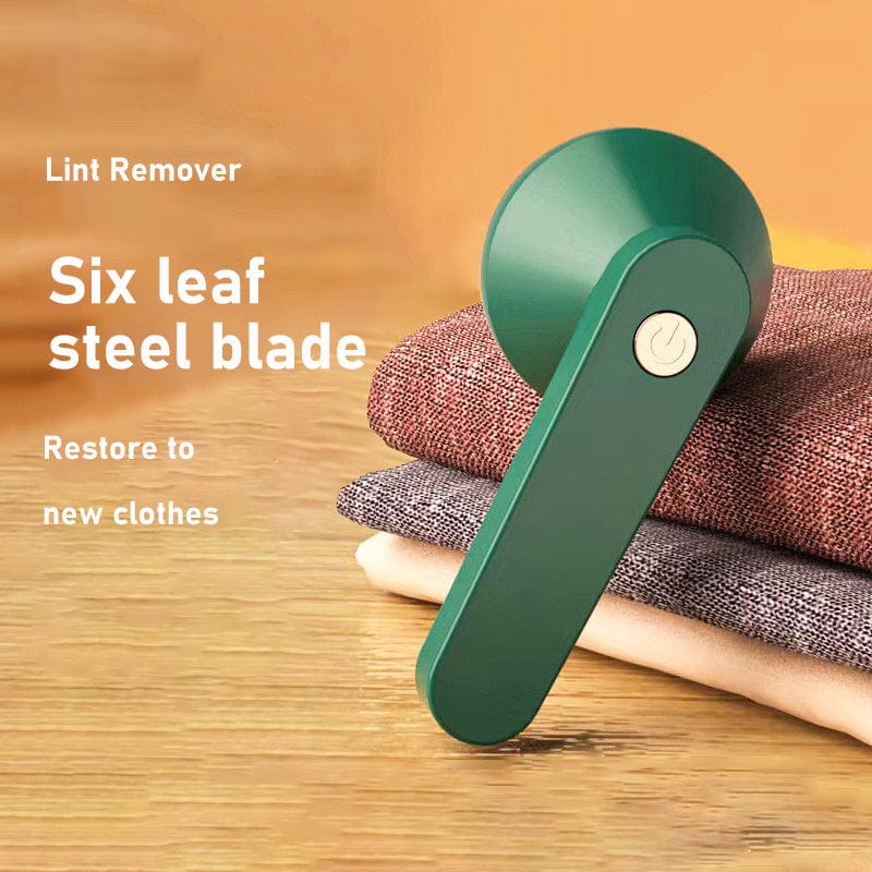 4U Lint Remover Green Electric Lint Remover for Clothing - USB Rechargeable Fabric Shaver for Lint-Free Clothes