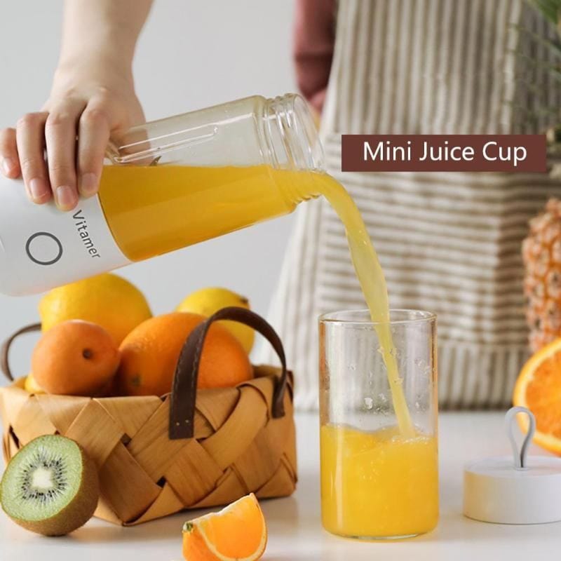 4U Mini Juicer High-Speed USB Rechargeable Blender - 350ml Portable Juicer with Intelligent Safety Sensing