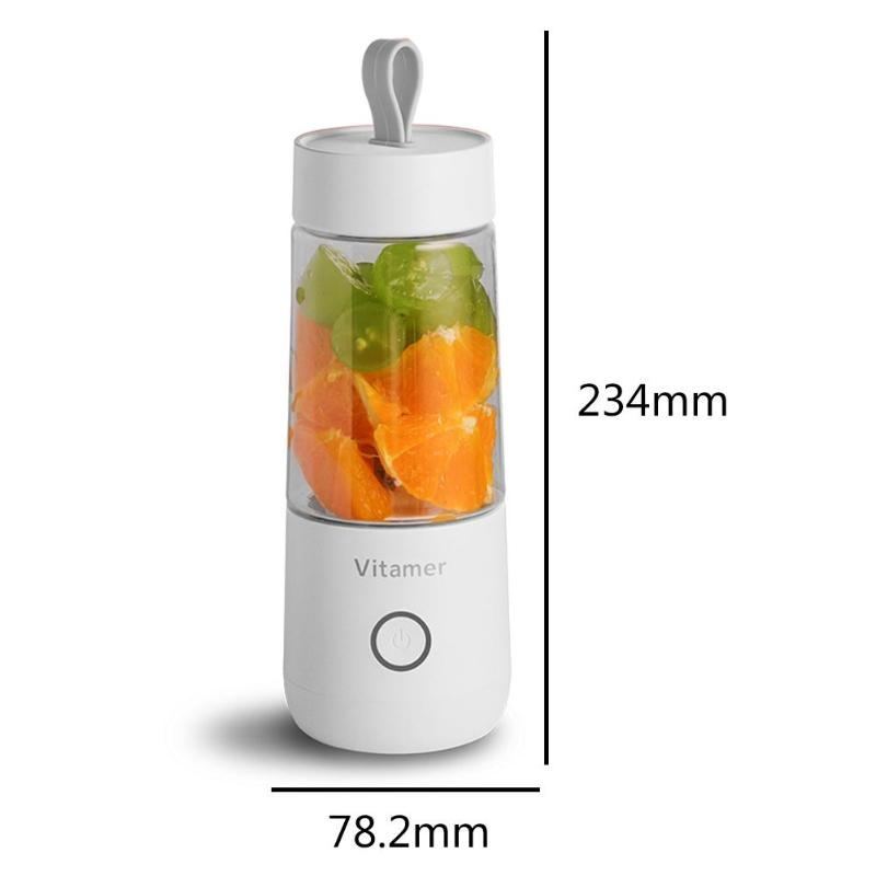 4U Mini Juicer High-Speed USB Rechargeable Blender - 350ml Portable Juicer with Intelligent Safety Sensing