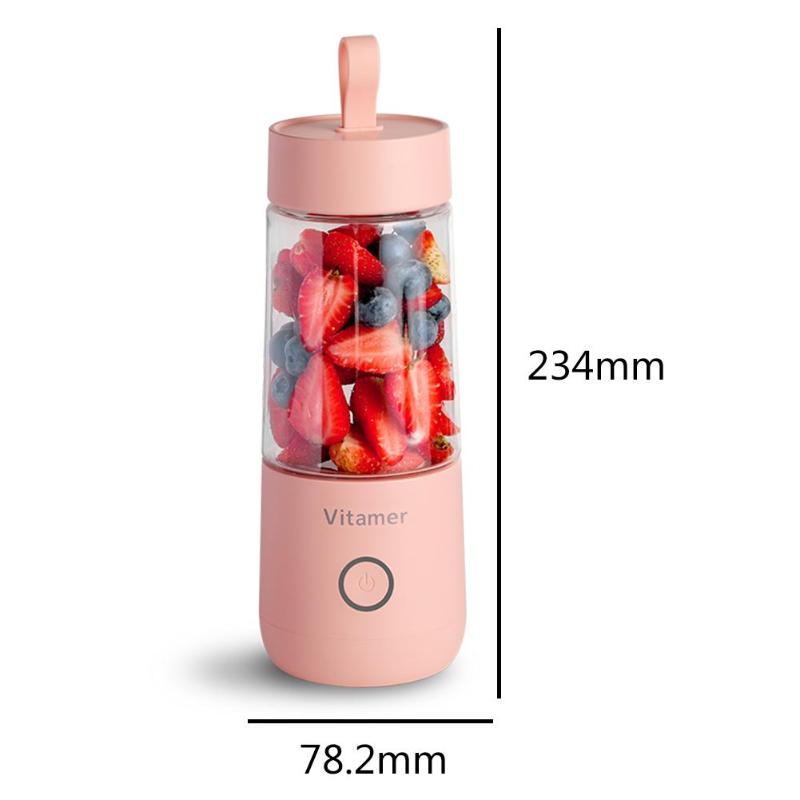 4U Mini Juicer High-Speed USB Rechargeable Blender - 350ml Portable Juicer with Intelligent Safety Sensing