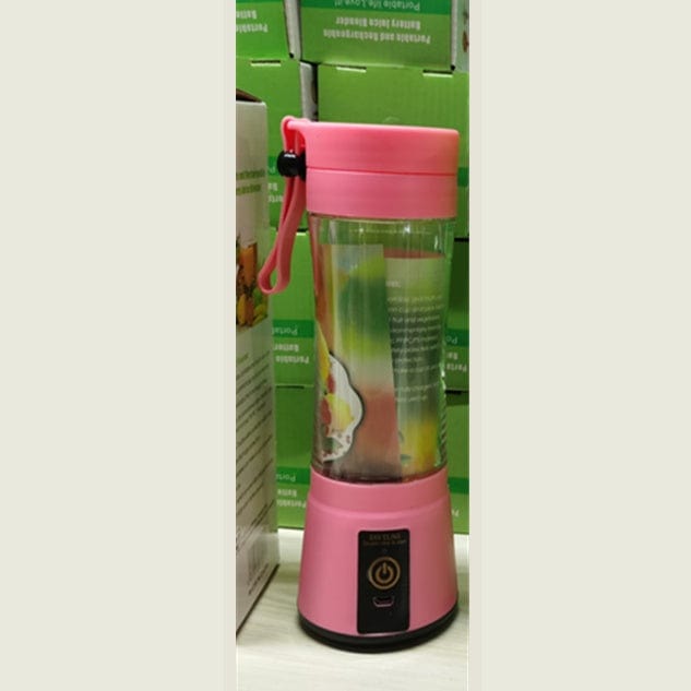 4U Mini Juicer Pink / Four Knives Mini Electric Juicer Blender - USB Rechargeable, Food-Grade Portable Smoothie Maker