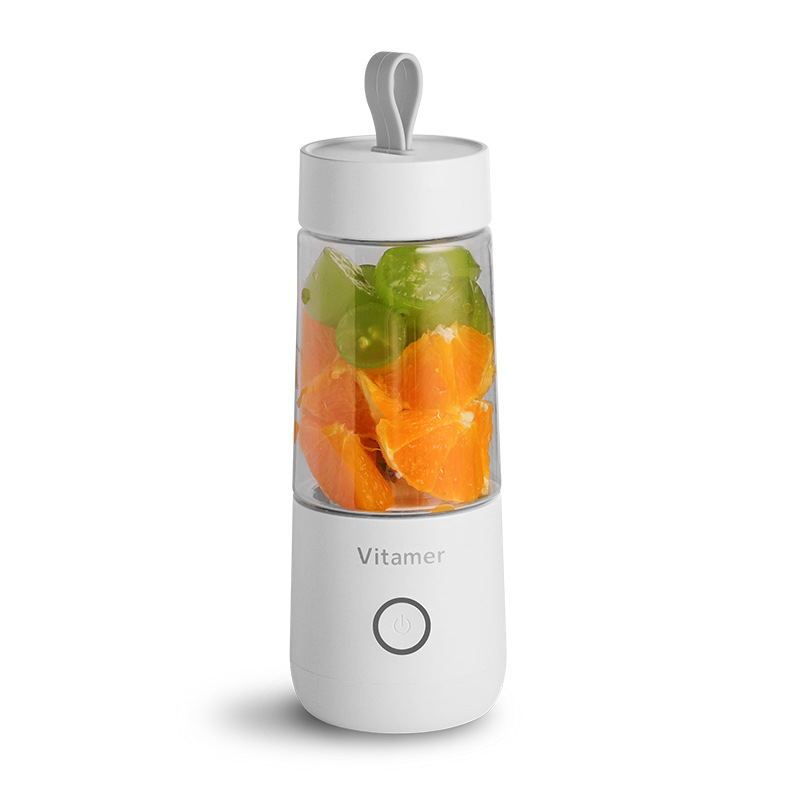 4U Mini Juicer White High-Speed USB Rechargeable Blender - 350ml Portable Juicer with Intelligent Safety Sensing