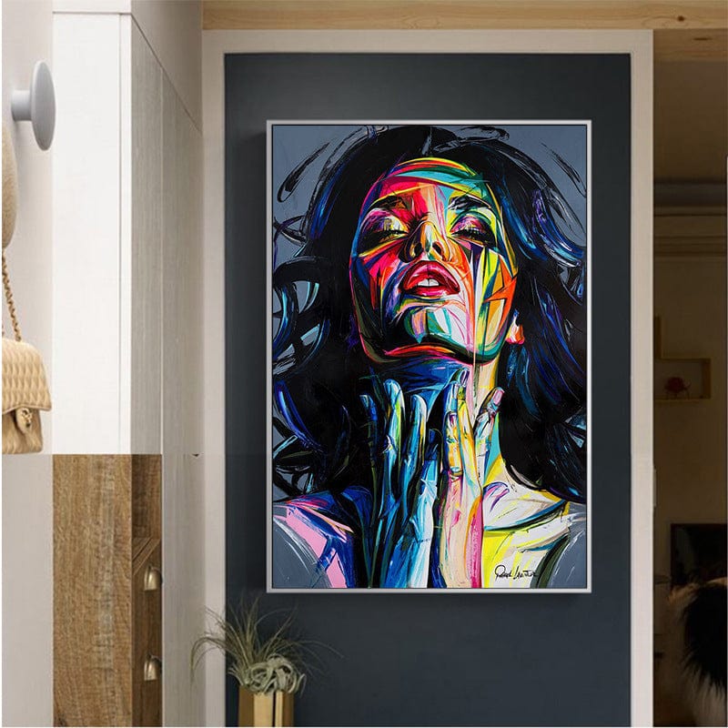 4U Painting Black / 40X50cm Smokey Girl Oil Painting - Unframed Portrait for Stylish Wall Decor