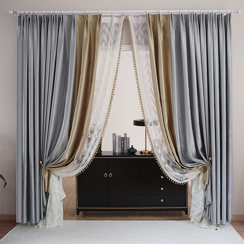 4U Punch Styles "Luxury Environmental Blackout Curtains – Minimalist Silk Cotton Fabric with Hook & Punch Styles"