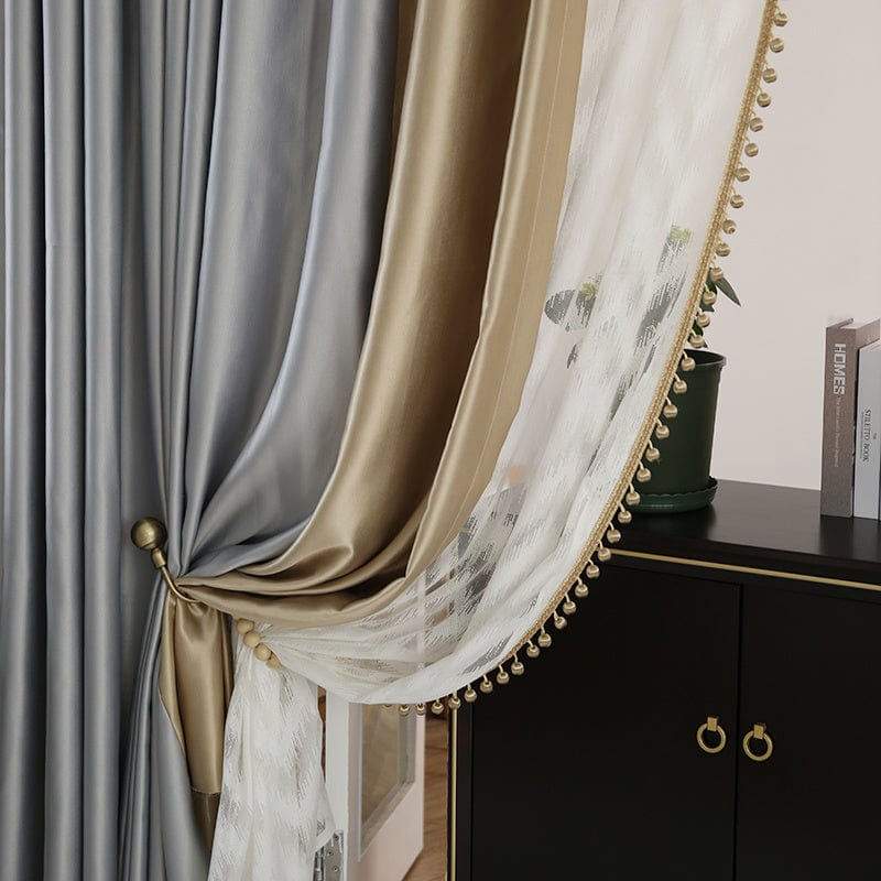 4U Punch Styles "Luxury Environmental Blackout Curtains – Minimalist Silk Cotton Fabric with Hook & Punch Styles"