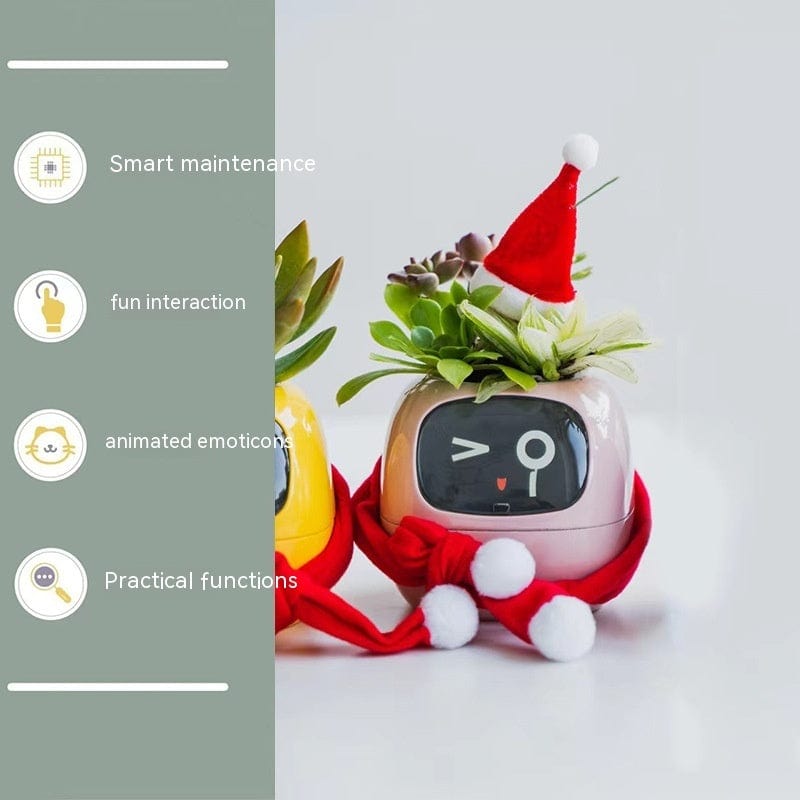 4U Smart Planter Pink / Small Smart Planter - AI-Powered Indoor Plant Care with 49 Expressions & 7 Sensors