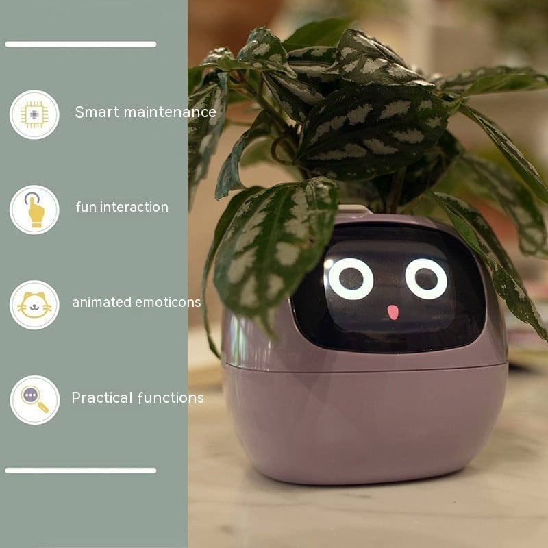 4U Smart Planter Purple / Small Smart Planter - AI-Powered Indoor Plant Care with 49 Expressions & 7 Sensors