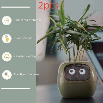 4U Smart Planter Set1 / Small Smart Planter - AI-Powered Indoor Plant Care with 49 Expressions & 7 Sensors