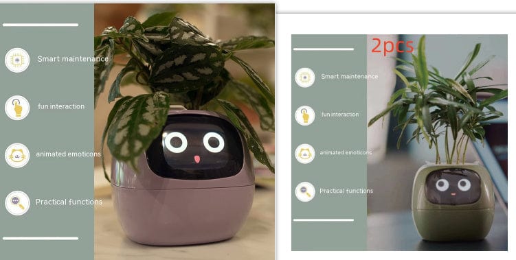 4U Smart Planter Set12 / Small Smart Planter - AI-Powered Indoor Plant Care with 49 Expressions & 7 Sensors