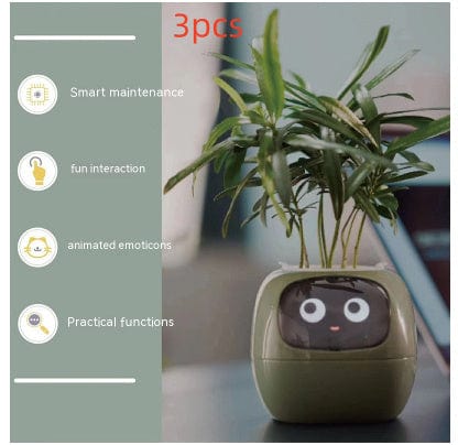 4U Smart Planter Set2 / Small Smart Planter - AI-Powered Indoor Plant Care with 49 Expressions & 7 Sensors