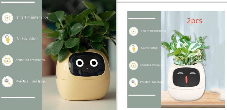 4U Smart Planter Set26 / Small Smart Planter - AI-Powered Indoor Plant Care with 49 Expressions & 7 Sensors