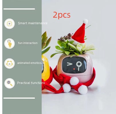 4U Smart Planter Set3 / Small Smart Planter - AI-Powered Indoor Plant Care with 49 Expressions & 7 Sensors