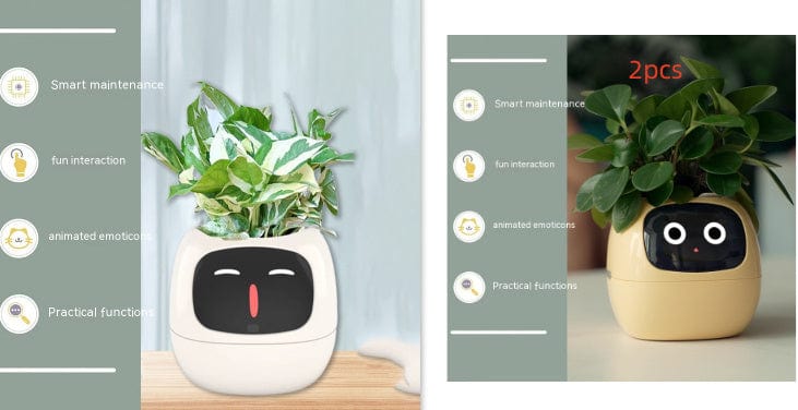 4U Smart Planter Set30 / Small Smart Planter - AI-Powered Indoor Plant Care with 49 Expressions & 7 Sensors