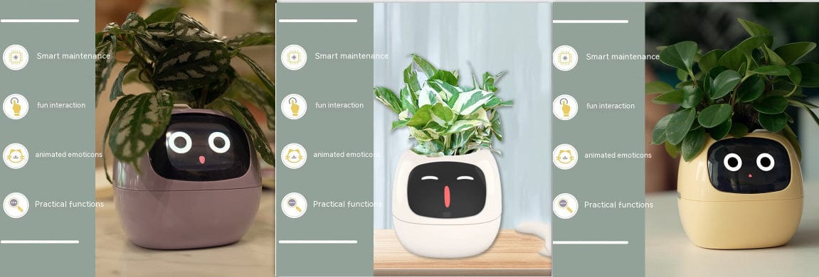 4U Smart Planter Set39 / Small Smart Planter - AI-Powered Indoor Plant Care with 49 Expressions & 7 Sensors