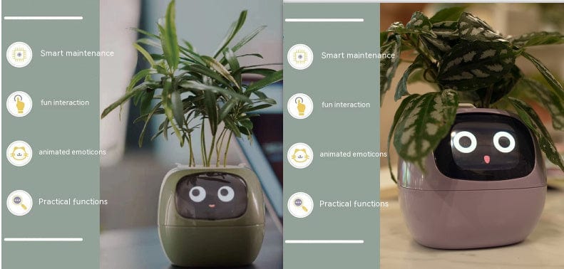 4U Smart Planter Set43 / Small Smart Planter - AI-Powered Indoor Plant Care with 49 Expressions & 7 Sensors