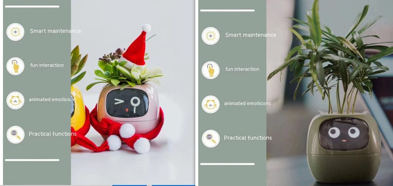 4U Smart Planter Set45 / Small Smart Planter - AI-Powered Indoor Plant Care with 49 Expressions & 7 Sensors