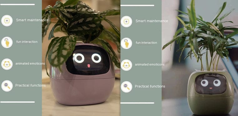 4U Smart Planter Set49 / Small Smart Planter - AI-Powered Indoor Plant Care with 49 Expressions & 7 Sensors