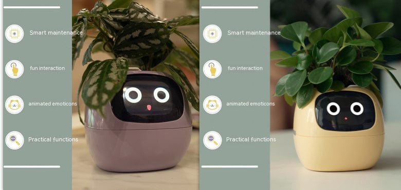 4U Smart Planter Set52 / Small Smart Planter - AI-Powered Indoor Plant Care with 49 Expressions & 7 Sensors