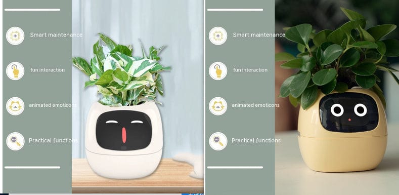 4U Smart Planter Set56 / Small Smart Planter - AI-Powered Indoor Plant Care with 49 Expressions & 7 Sensors