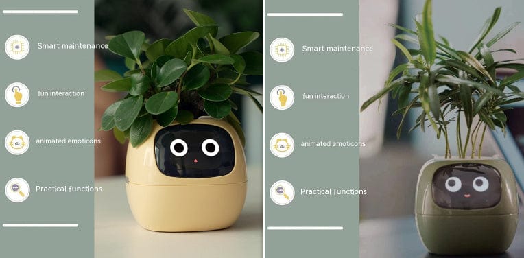 4U Smart Planter Set57 / Small Smart Planter - AI-Powered Indoor Plant Care with 49 Expressions & 7 Sensors