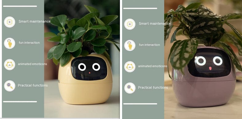 4U Smart Planter Set59 / Small Smart Planter - AI-Powered Indoor Plant Care with 49 Expressions & 7 Sensors