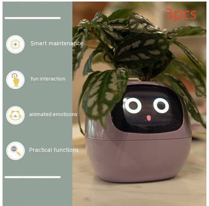 4U Smart Planter Set6 / Small Smart Planter - AI-Powered Indoor Plant Care with 49 Expressions & 7 Sensors