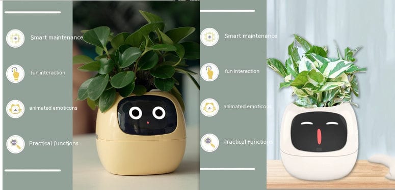 4U Smart Planter Set60 / Small Smart Planter - AI-Powered Indoor Plant Care with 49 Expressions & 7 Sensors