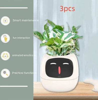 4U Smart Planter Set8 / Small Smart Planter - AI-Powered Indoor Plant Care with 49 Expressions & 7 Sensors