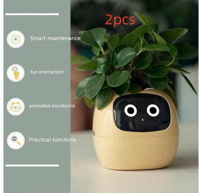 4U Smart Planter Set9 / Small Smart Planter - AI-Powered Indoor Plant Care with 49 Expressions & 7 Sensors