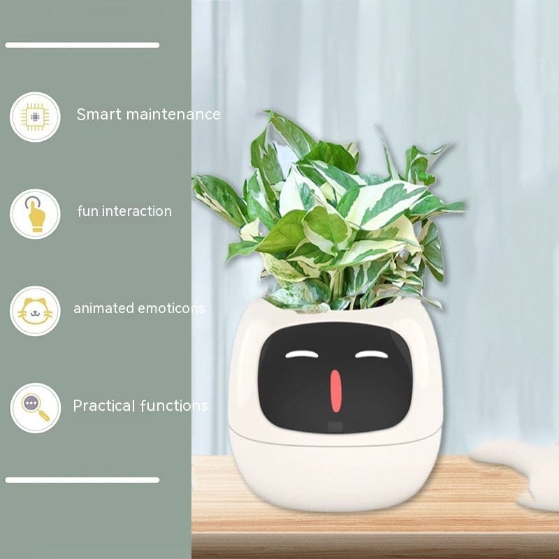 4U Smart Planter White / Small Smart Planter - AI-Powered Indoor Plant Care with 49 Expressions & 7 Sensors