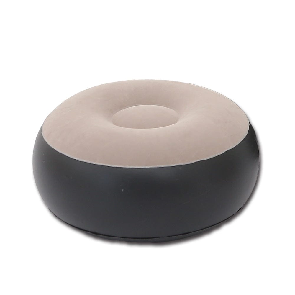 4U Sofa Coffee Round stool "Lazy Flocking Inflatable Sofa – Portable Bean Bag for Relaxation & Napping"