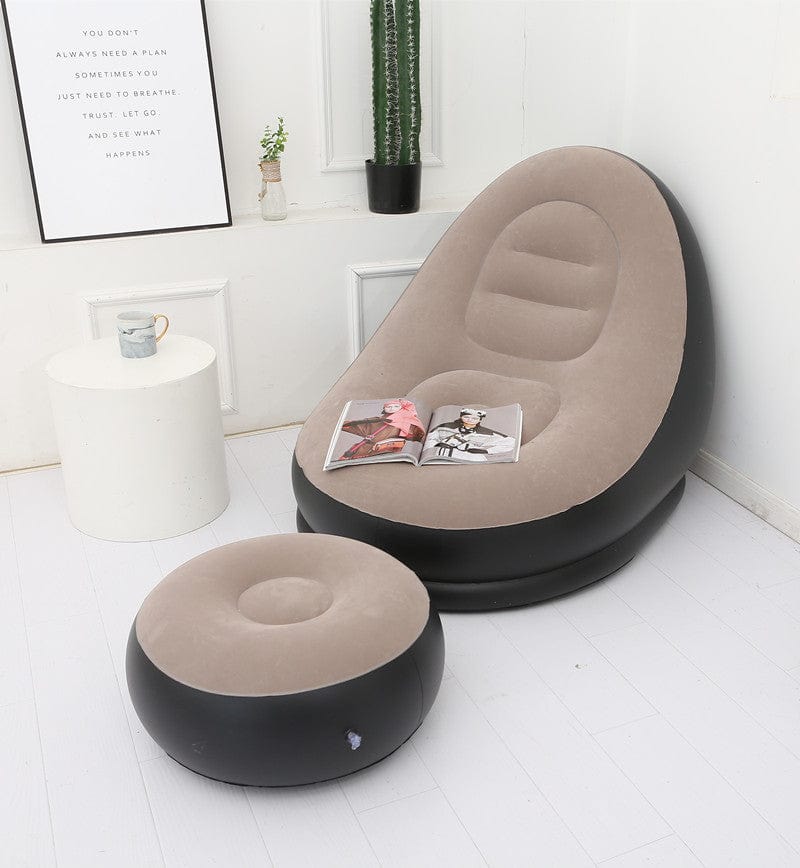 4U Sofa "Lazy Flocking Inflatable Sofa – Portable Bean Bag for Relaxation & Napping"