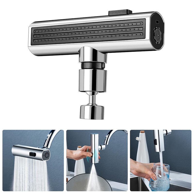 4U Splash Multifunctional Kitchen Faucet Nozzle - 360° Rotating, Splash-Proof, with Bubbler Extension