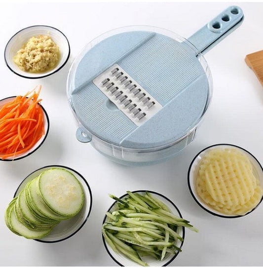 4U Tool Kit Blue / 1pc Multifunctional 8-in-1 Vegetable Slicer - Potato Peeler, Onion Grater & Kitchen Tool Kit