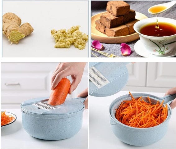 4U Tool Kit Multifunctional 8-in-1 Vegetable Slicer - Potato Peeler, Onion Grater & Kitchen Tool Kit