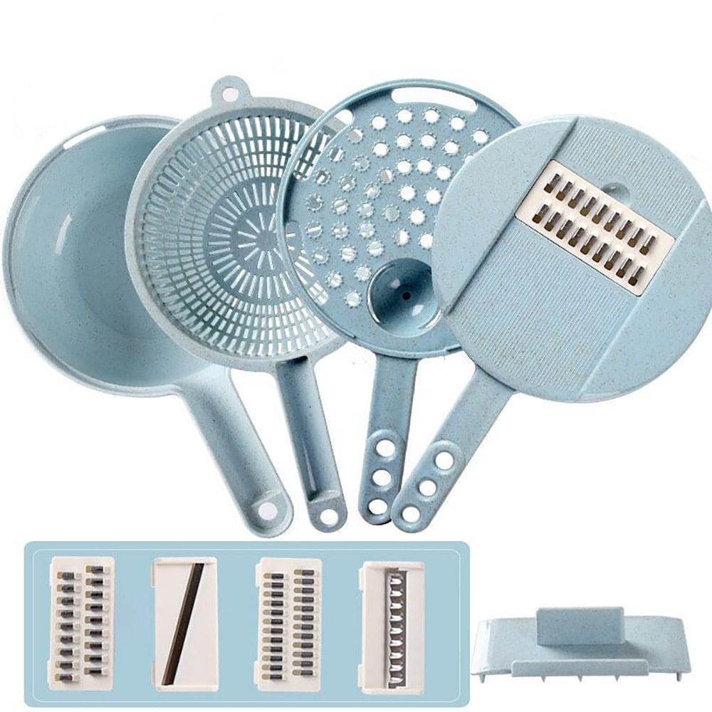 4U Tool Kit Multifunctional 8-in-1 Vegetable Slicer - Potato Peeler, Onion Grater & Kitchen Tool Kit