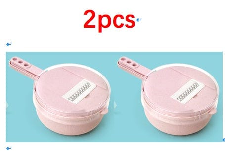 4U Tool Kit Pink / 2pcs Multifunctional 8-in-1 Vegetable Slicer - Potato Peeler, Onion Grater & Kitchen Tool Kit