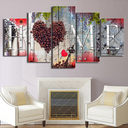 4U Wall Art Home Sweet Home Wall Art - Stylish Oil Painting Board in Multiple Size Options