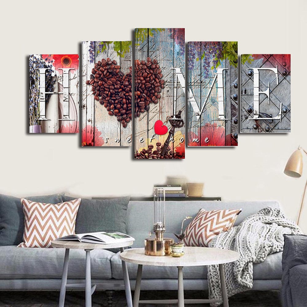 4U Wall Art Home Sweet Home Wall Art - Stylish Oil Painting Board in Multiple Size Options