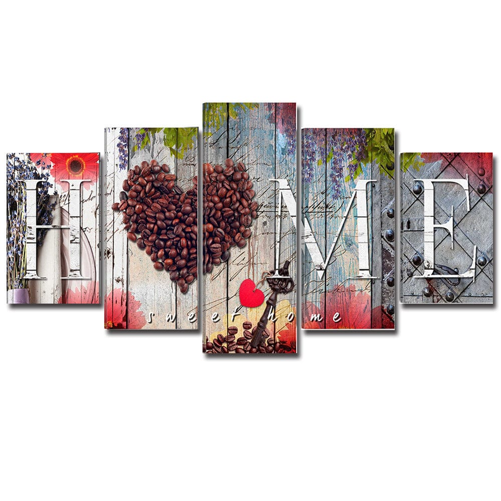 4U Wall Art Red / M / No frame Home Sweet Home Wall Art - Stylish Oil Painting Board in Multiple Size Options